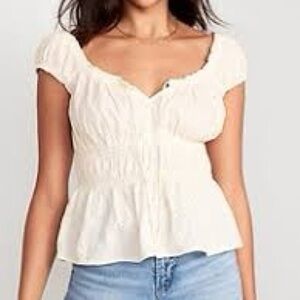 ❤️ old navy Elegant Cream Women's Top L